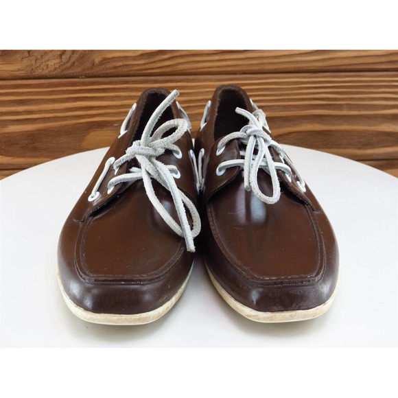 SPERRY Top-Sider Size 7.5 Boat Shoe Brown Rubber Medium Lace Up Women - Picture 3 of 11